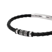 Mabina Bracciale in lab leather, acciaio e argento con zirconi 533710